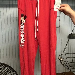 Soft red lounge Mickey pants